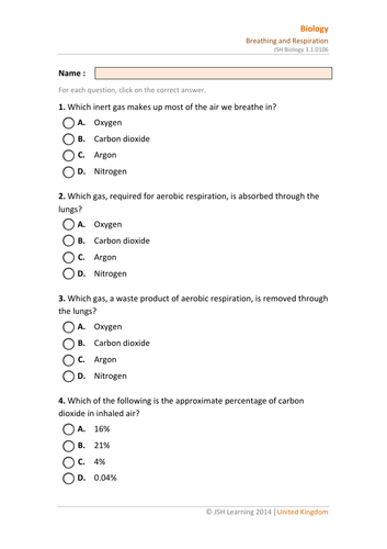 ks3 science breathing and respiration interactive pdf teaching