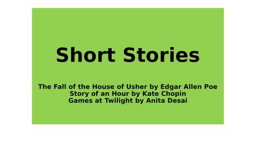Short Stories Scheme - Poe Chopin Desai