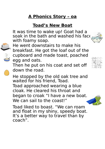A Phonics Story oa Toad's New Boat