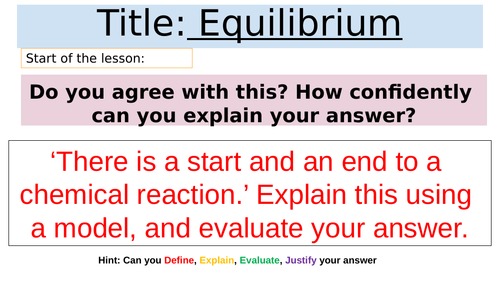 AQA Chemistry GCSE Dynamic equilibrium and Le Chateliers principle