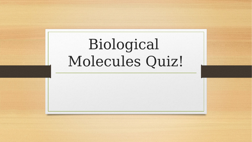 AQA AS Level Biological Molecules Topic Revision Quiz
