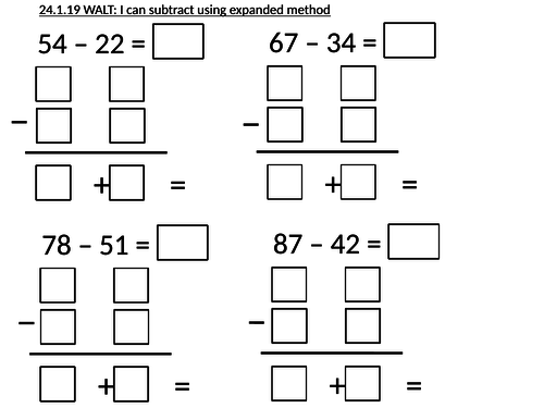 Expanded column (subtraction and addition)