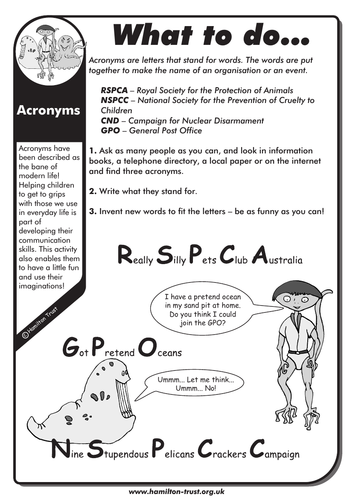 Acronyms - English Homework - LKS2