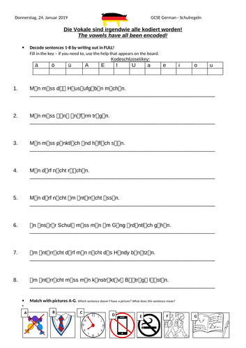 GCSE German: School rules - Schulregeln