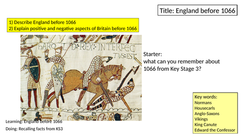 1.1 England before 1066