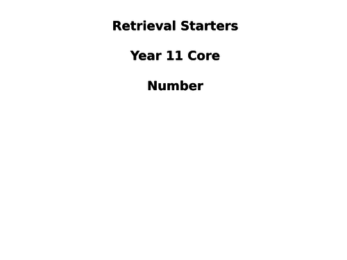 Foundation revision starter activities