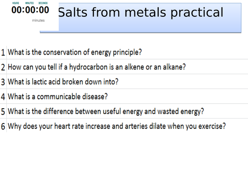 Topic 4 Reactions of acids- salts from metal elements AQA trilogy