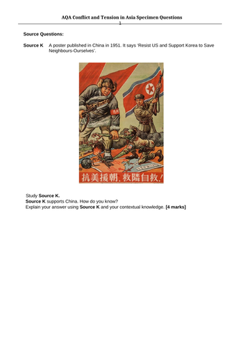 Conflict and Tension in Asia Exam Questions.