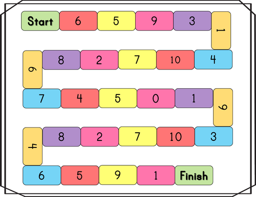 Number Bonds To 10 Board Game By Emmavgriffin Teaching Resources