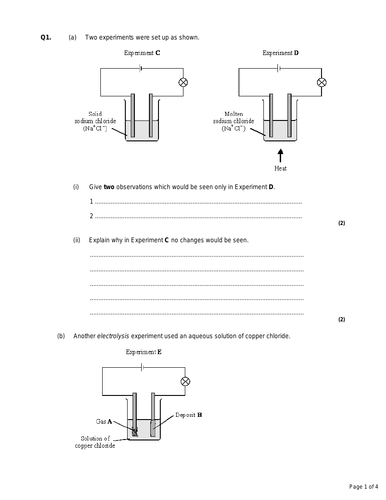 GCSE OCR Gateway C3 Chemistry - Electrolysis Part 2