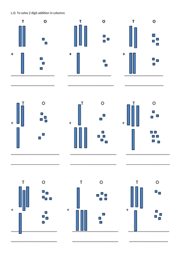 column addition with dienes teaching resources