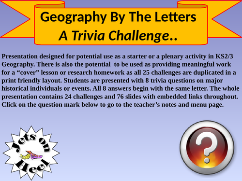 The Alphabet of Geography Challenge