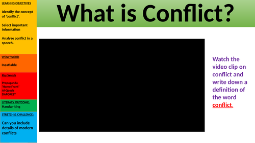 Lesson defining conflict - poetry