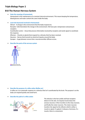 Biology (Separate Science) Summary content/Revision Guide Paper Two