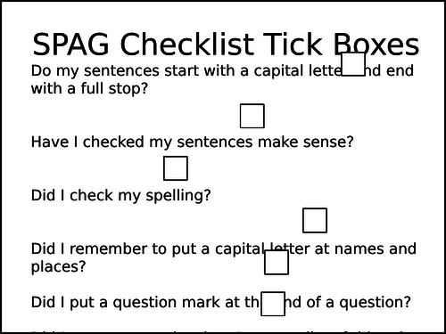 Free SPAG Checklist