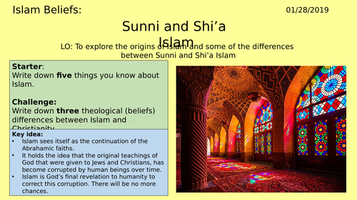 AQA GCSE RE RS - Islam Beliefs - L1 Sunni Shi'a Split | Teaching Resources