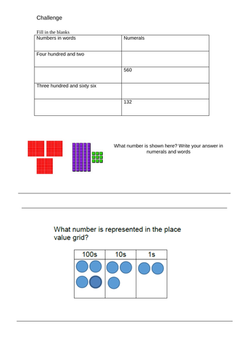 year 3 place value homework