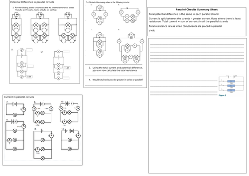 Parallel Circuits Summary Worksheet