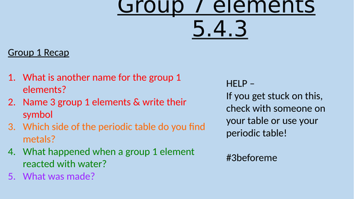 Group 7 - The Halogens