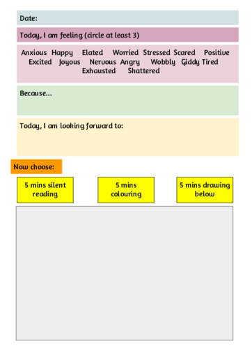 Emotions Check-in Sheet | Teaching Resources