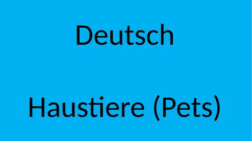 German Cover Work PowerPoint Haustiere (Pets)