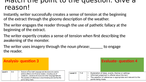 Question 4 Paper 1 Frankenstein