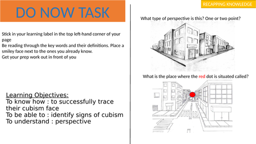 Cubism Year 9 ART Lesson, Project, Acetate, perspective 3