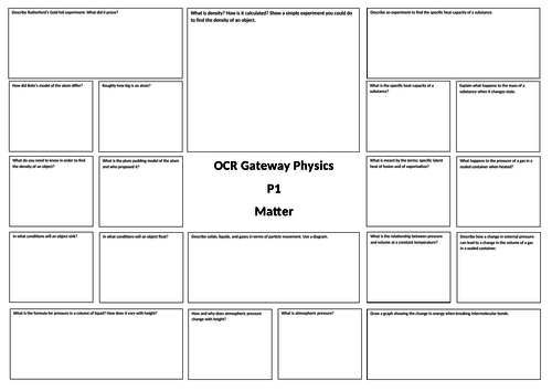 OCR P1 Revision Broadsheet