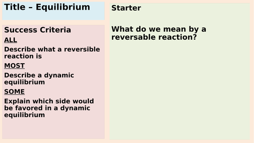 AQA GCSE Dyanmic Equilibrium