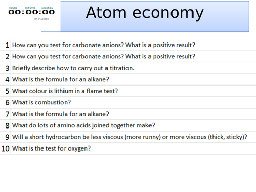 Topic 3 Atom economy AQA Chemistry