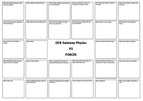 OCR P2 Revision Broadsheet