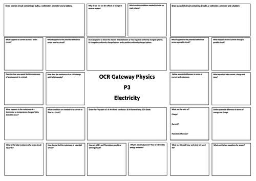 OCR P3 Revision Broadsheet