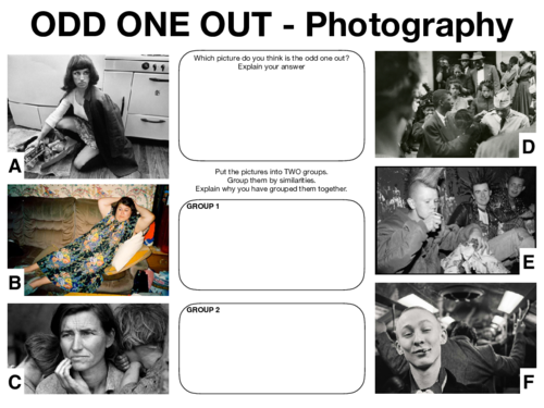 Photography Lesson Starters - Higher Order Thinking Skills