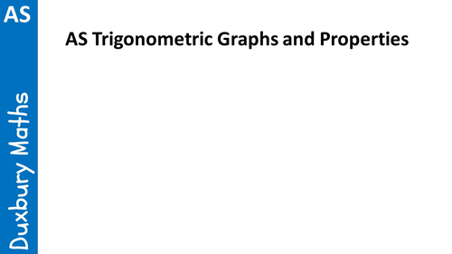 AS Trigonometric Graphs Diagnostic Questions (w. Answers)