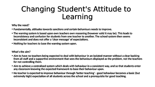 School Behaviour Management System (REP) Presentation