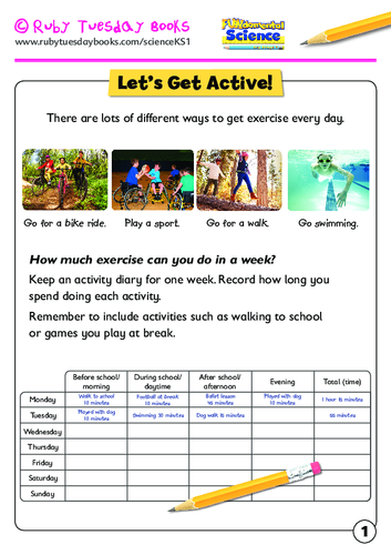 Let’s Get Active - activity diary