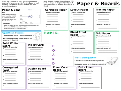 GCSE - Papers & Boards