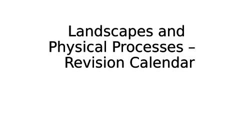 Eduqas GCSE Revision - Landscapes and Physical Processes