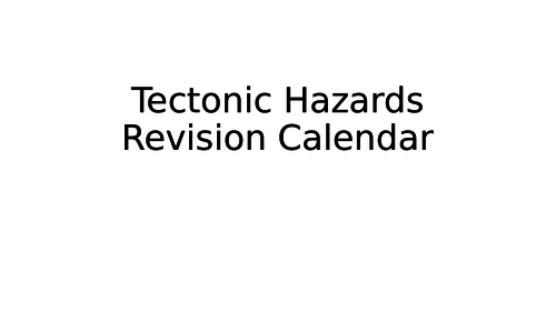 Eduqas GCSE Revision - Tectonic Hazards