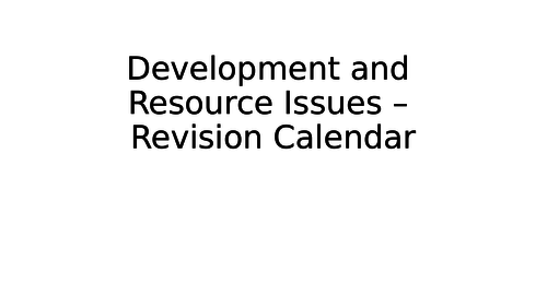 Eduqas GCSE Revision - Development and Resource Issues