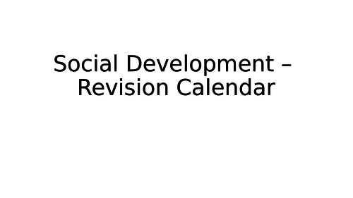 Eduqas GCSE Revision - Social Development