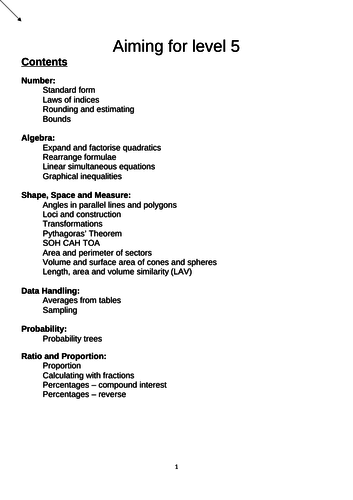 Complete revision  GCSE level 5 maths