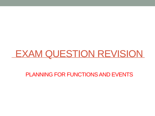 Functions and Events within Hospitality