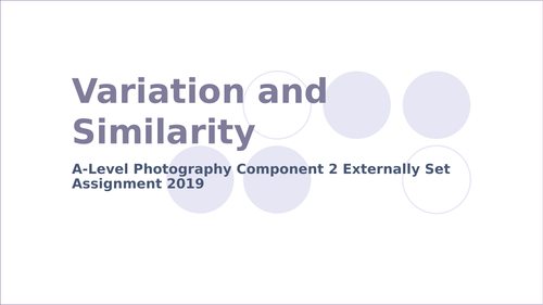 A-level Photo Exam 2019 Starting Points