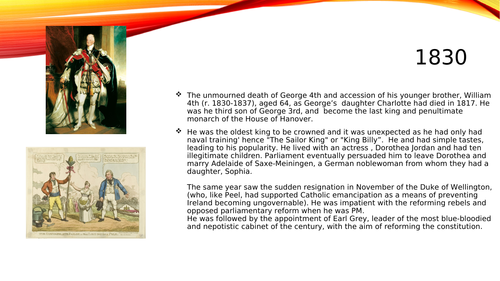 Basic powerpoint presentation of the life and reign of William 4th