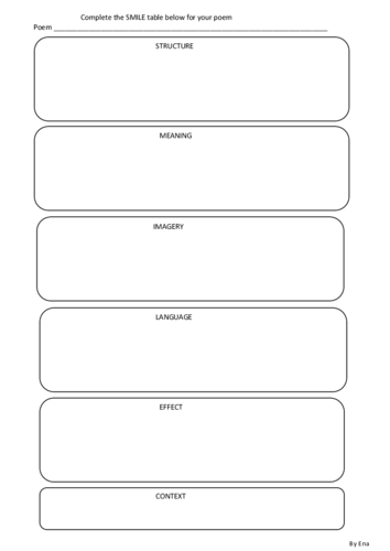 SMILE Poetry plan study table
