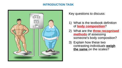 BTEC Level 2 Body Composition power point and extended answer framework