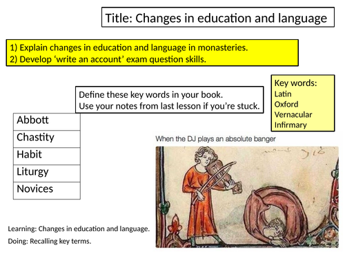 Norman changes to education and language