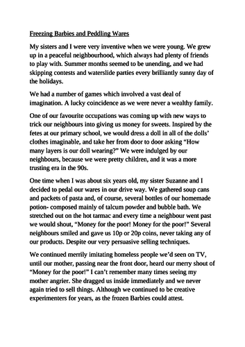 Transactional writing sample image