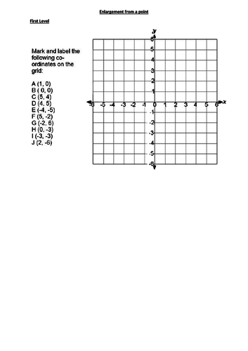 TRANSFORMATIONS - Enlargement  - From a point - DIFFERENTIATED